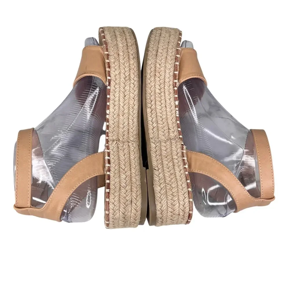 Catherine Malandrino Semiy Platform Sandals 6 Beige Ankle Strap